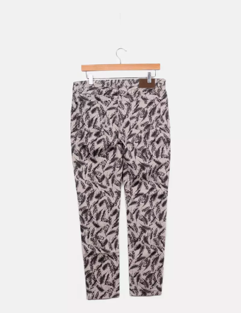 Cortefiel Pantalón gris estampado