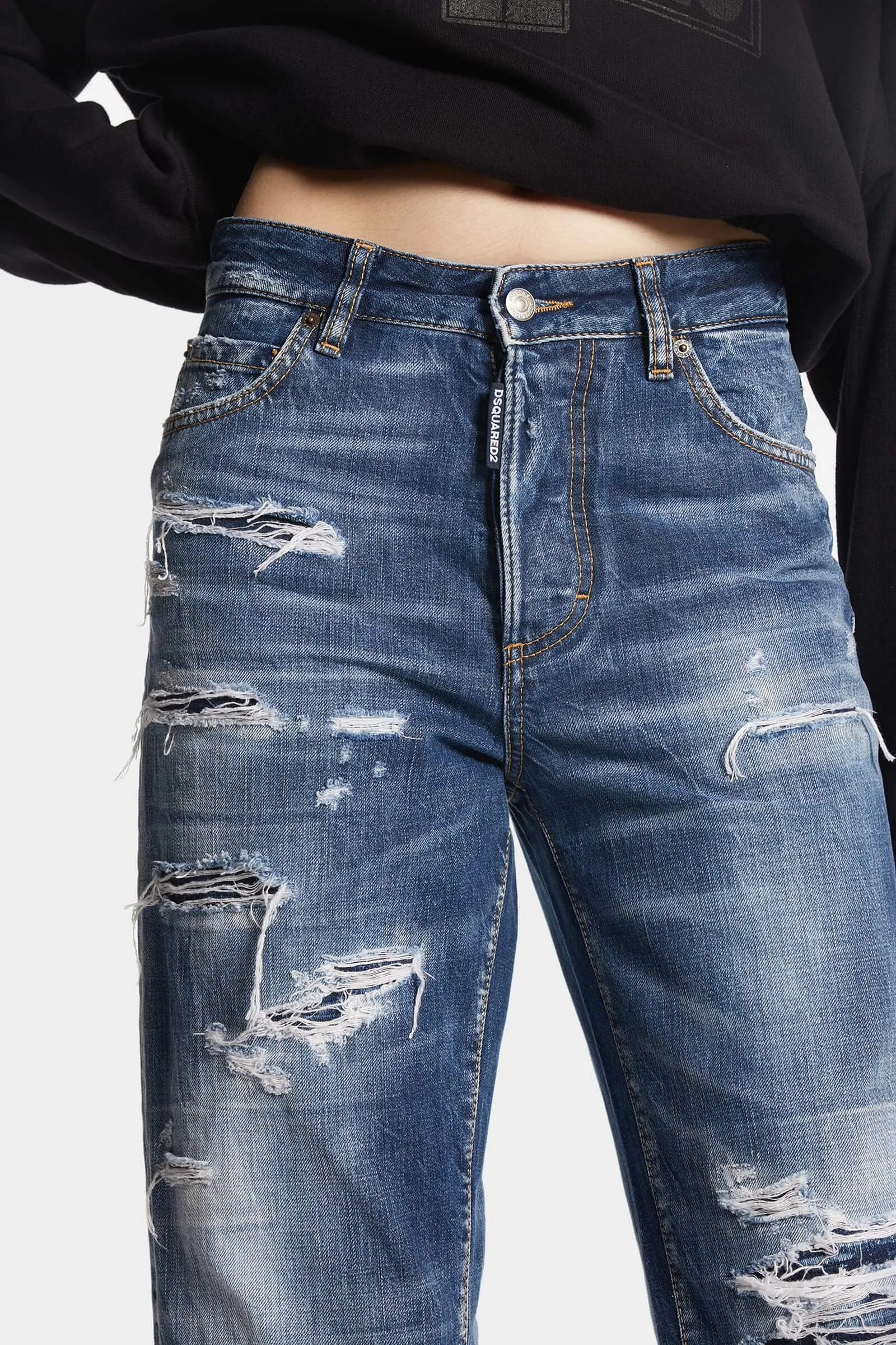 DARK RIPPED WASH BOSTON JEANS