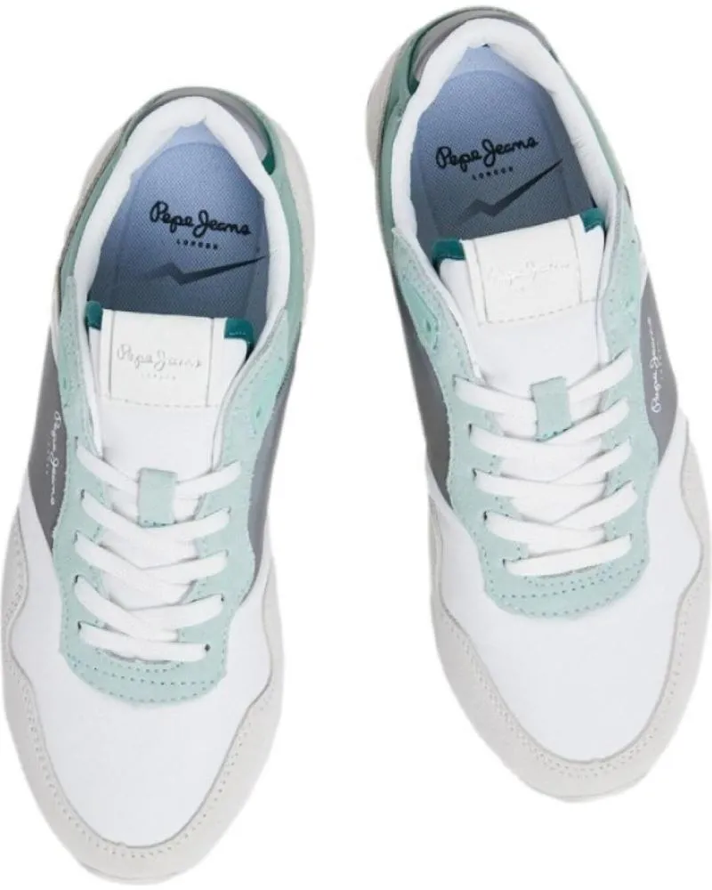 Deportivas de Mujer PEPE JEANS PLS40006 ZAPATILLAS CASUAL DE MUJER BLANCO Y VERD BLANCO Y VERDE BLANCO