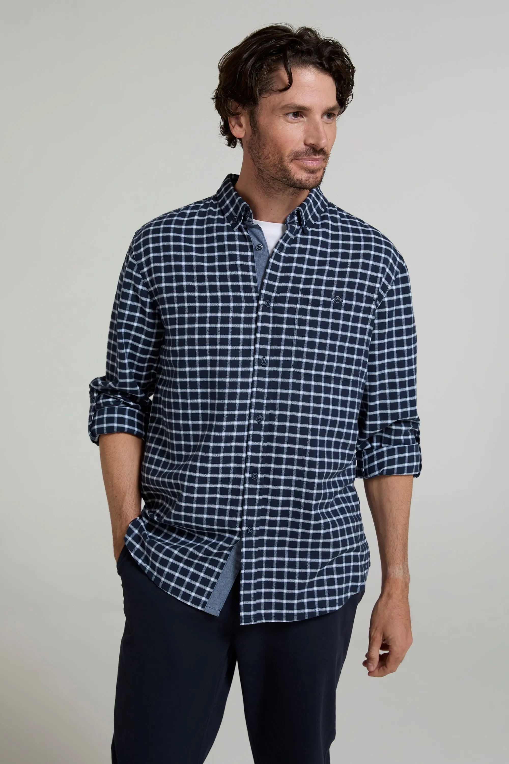 Driftwood Check Camisa de manga larga hombre