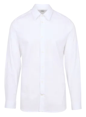 ESTRETCH - Camisa regular de algodón mezclado en blanco