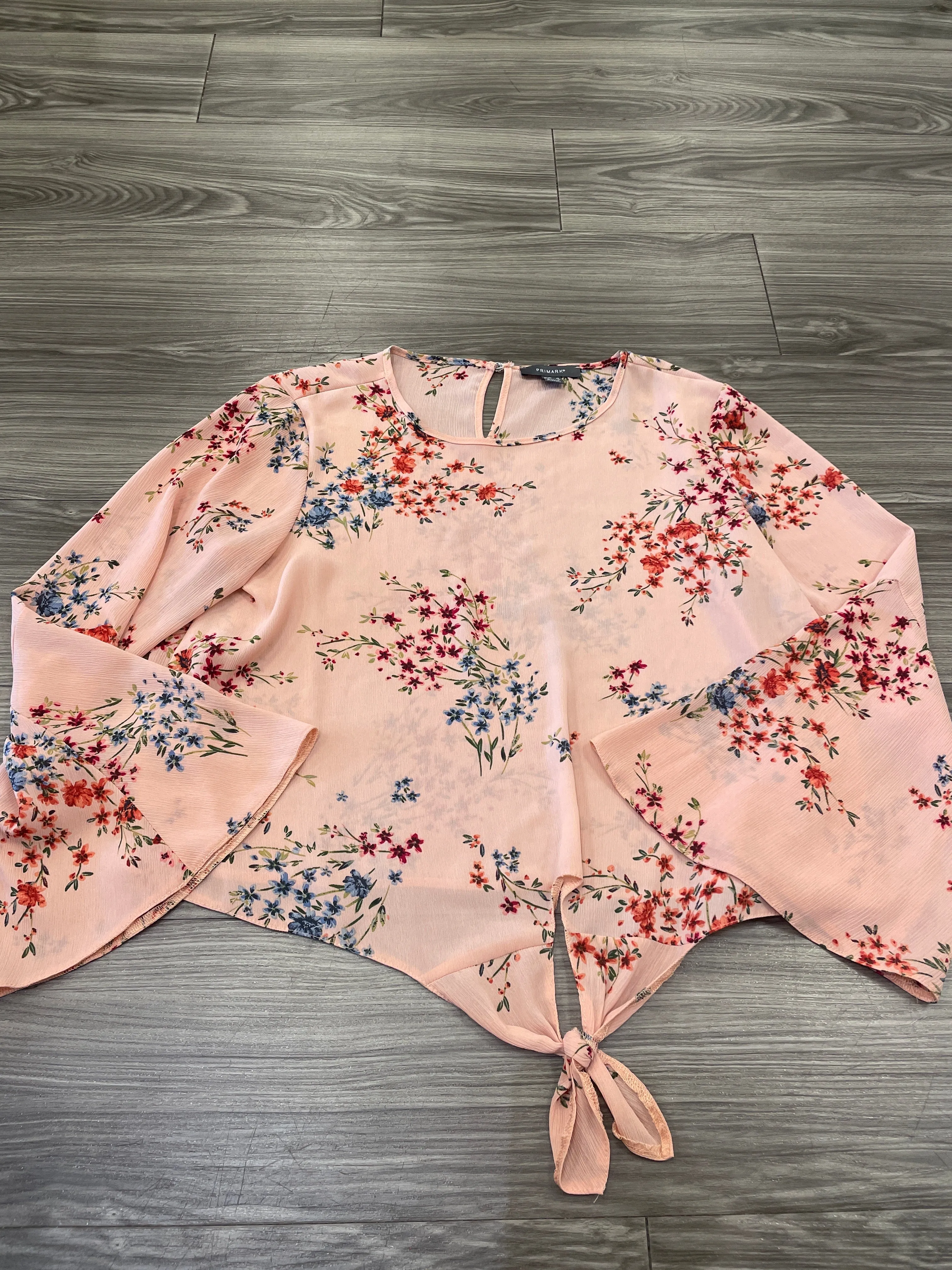 Floral Print Blouse Long Sleeve Primark, Size L