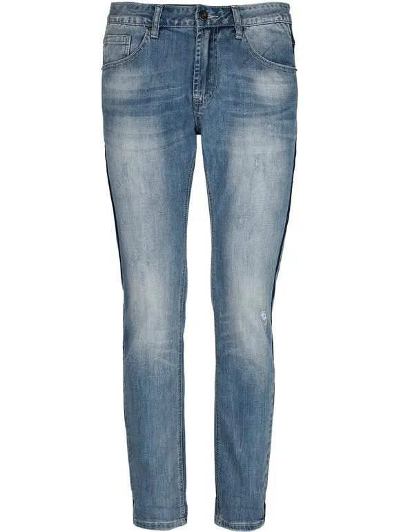 Frankie Malone Jeans de efecto lavado con rotos