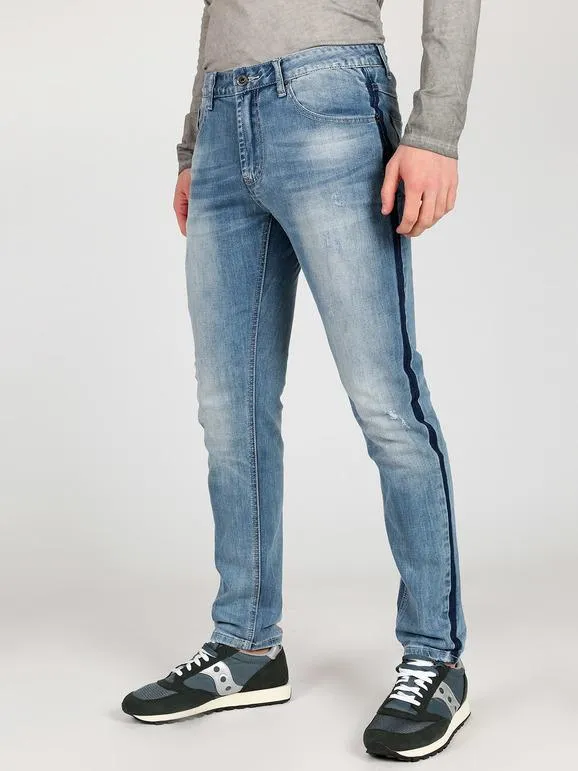 Frankie Malone Jeans de efecto lavado con rotos