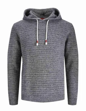 Jersey Jack&Jones de punto capucha gris jaspeado de hombre