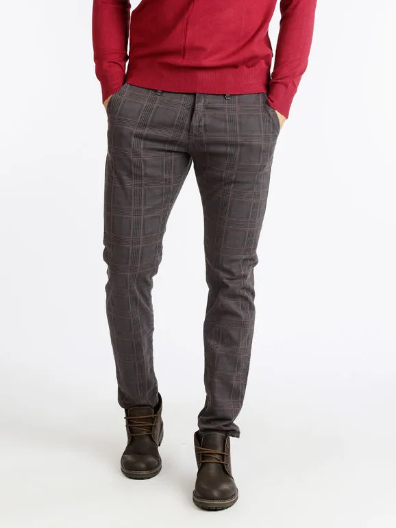 Johnny Looper Pantalón de cuadros de hombre slim fit