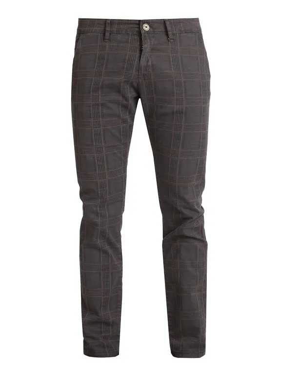 Johnny Looper Pantalón de cuadros de hombre slim fit