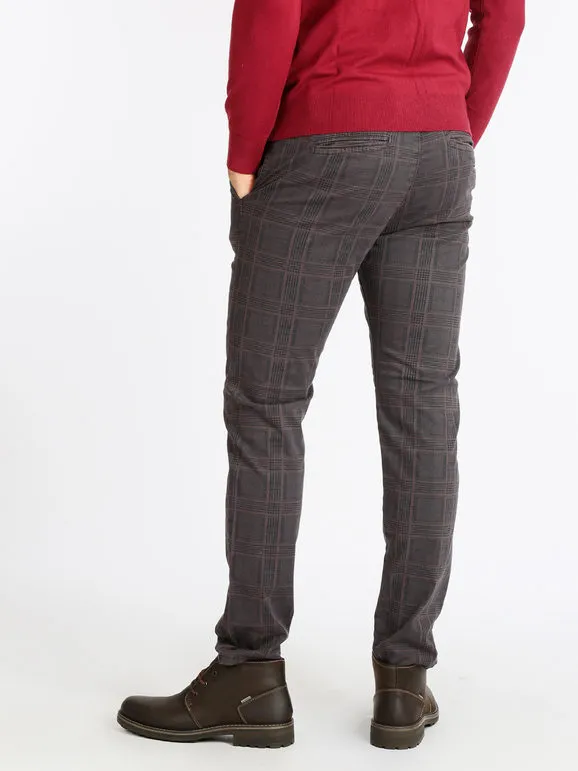 Johnny Looper Pantalón de cuadros de hombre slim fit