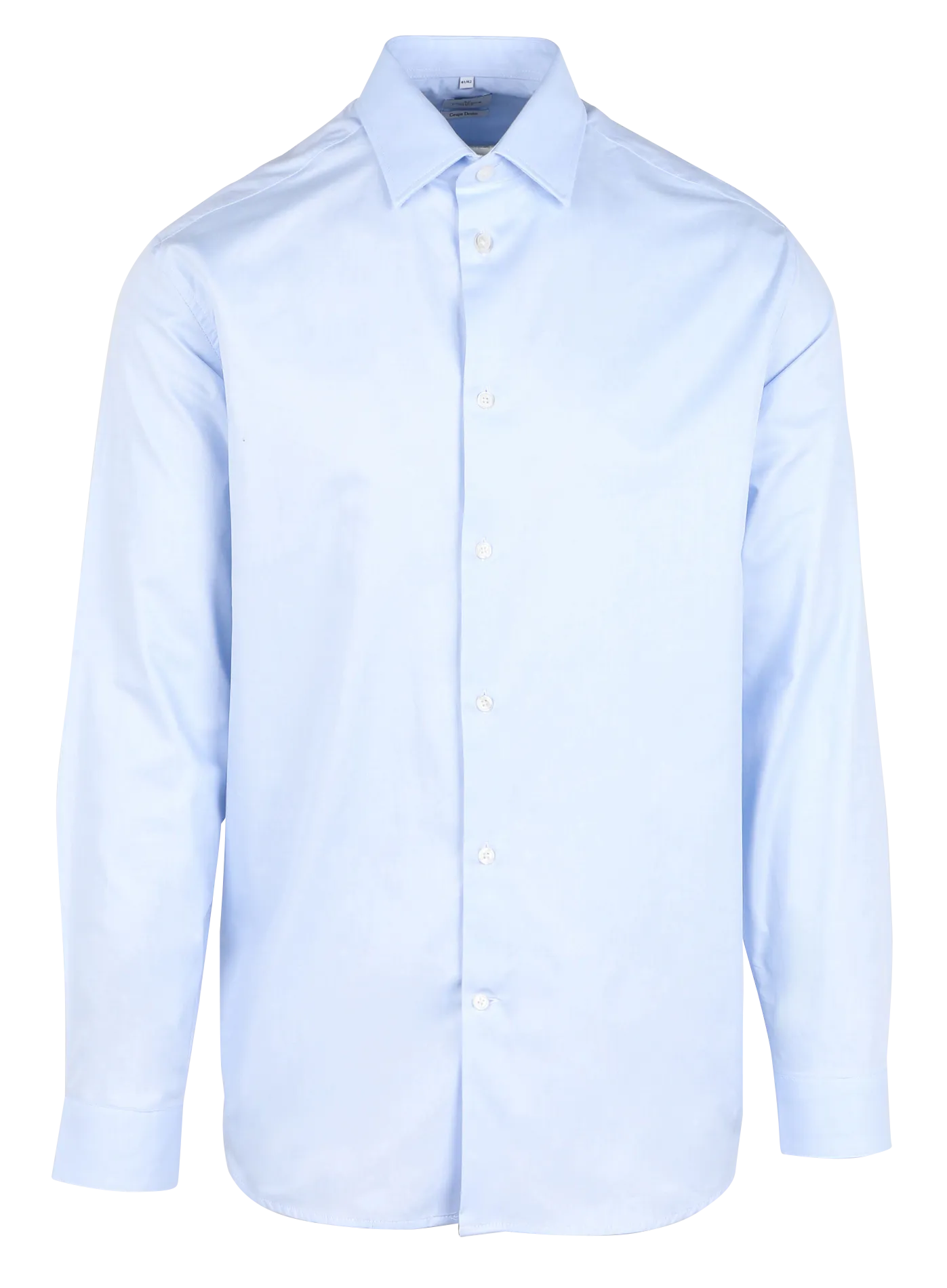 LAAVE - Camisa recta de algodón con cuello clásico en azul