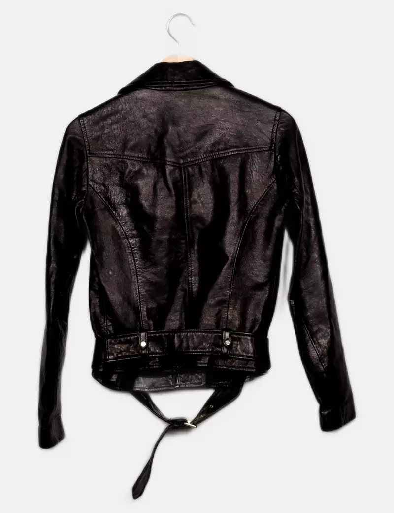 Massimo Dutti Chaqueta biker Piel