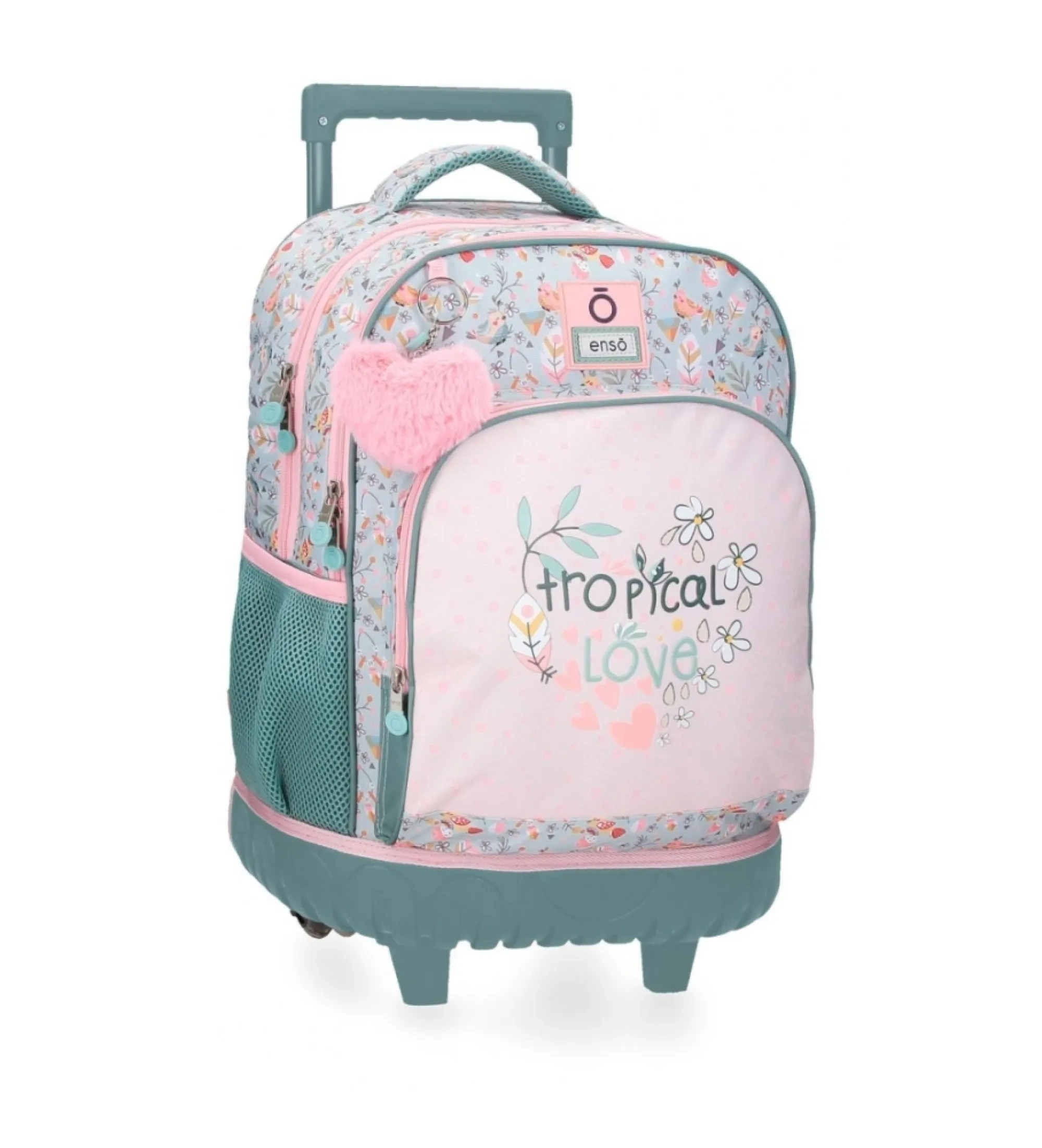 Mochila compact Tropical love rosa