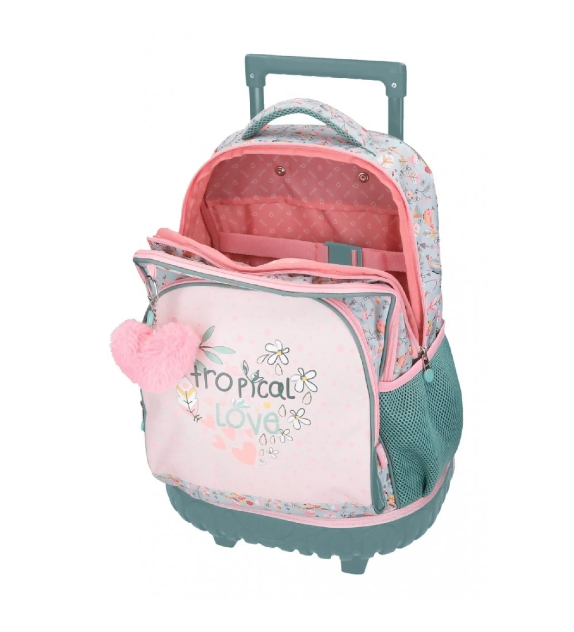 Mochila compact Tropical love rosa