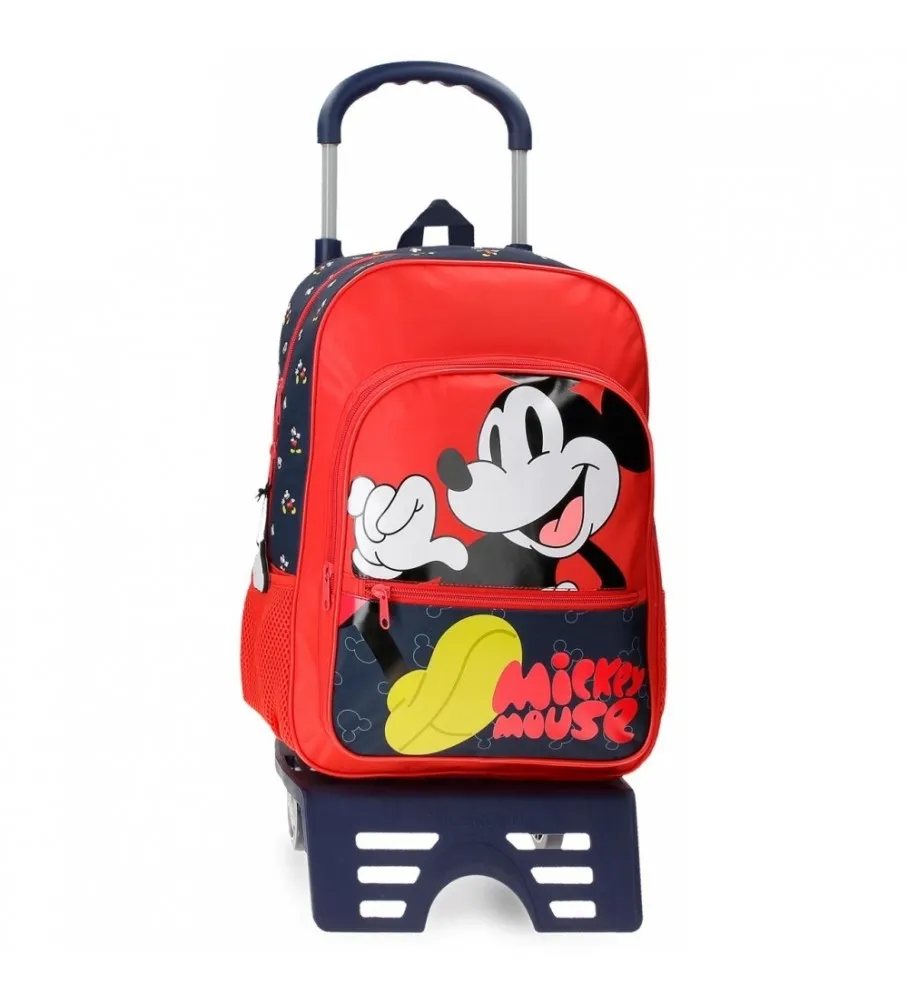 Mochila Escolar Mickey Mouse rojo