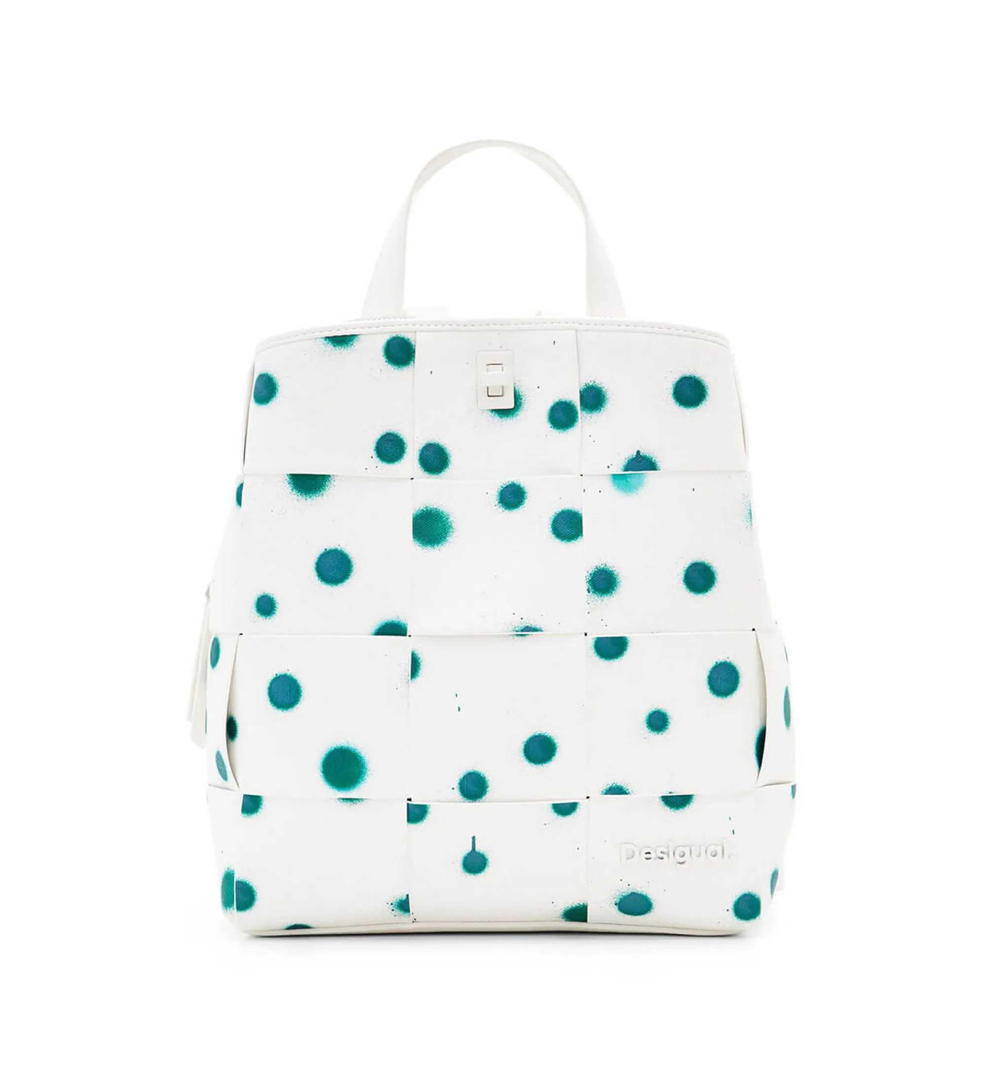 Mochila trenzada gotas blanco