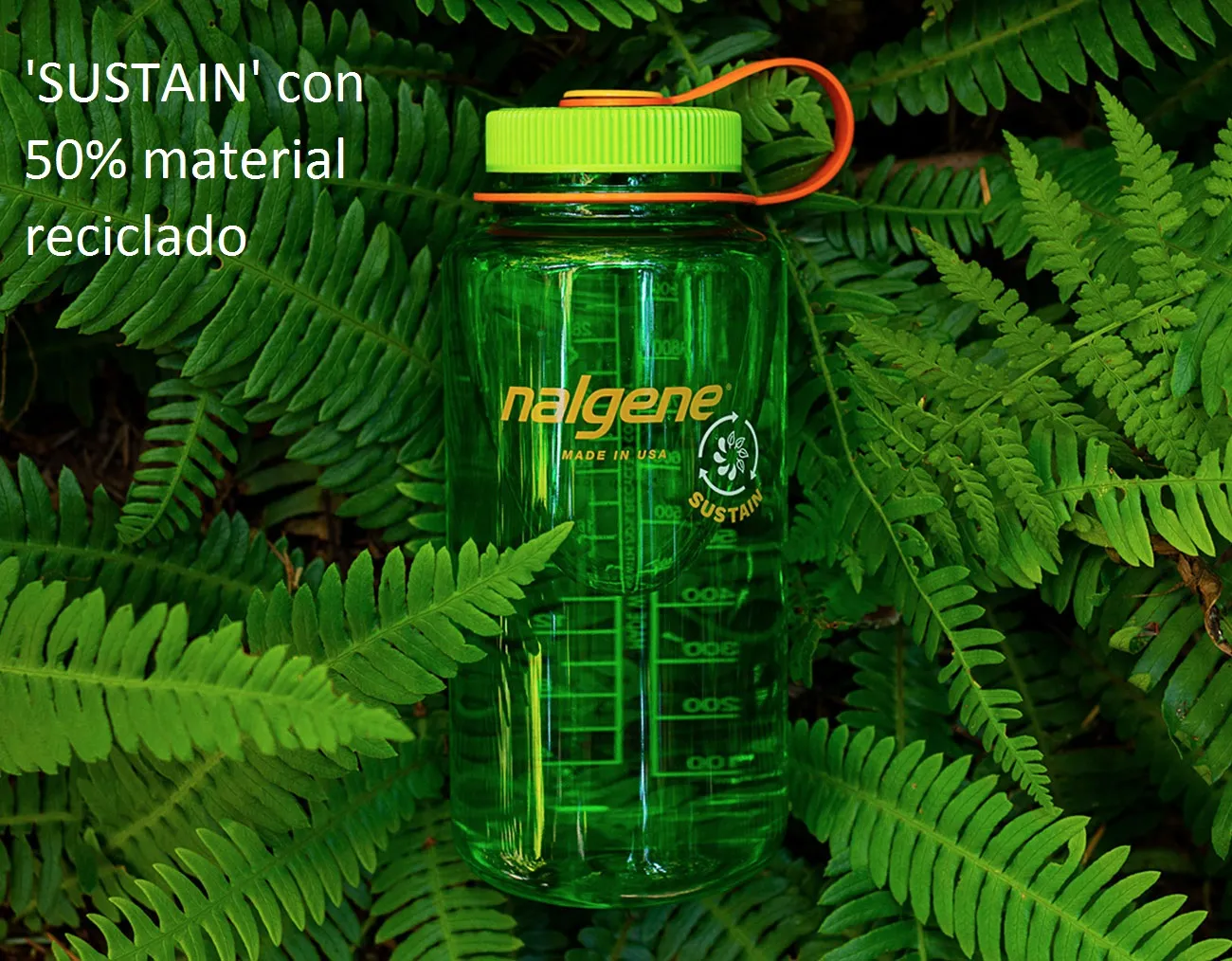 Nalgene Boca Ancha 1LT 32oz WM Woodsman 'SUSTAIN' con 50% material reciclado