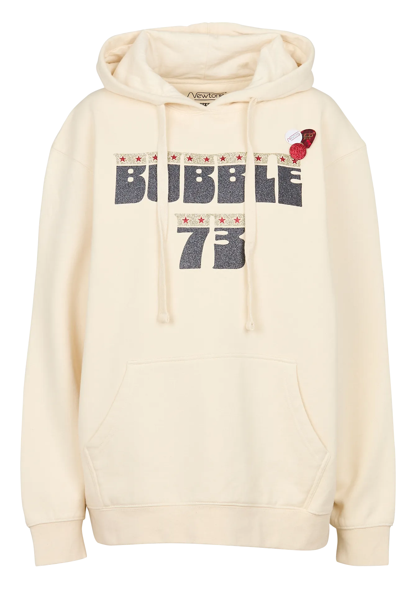 NEWTONE JAGGER BUBBLE - Sudadera holgada con capucha serigrafiada en mezcla de algodón en beige