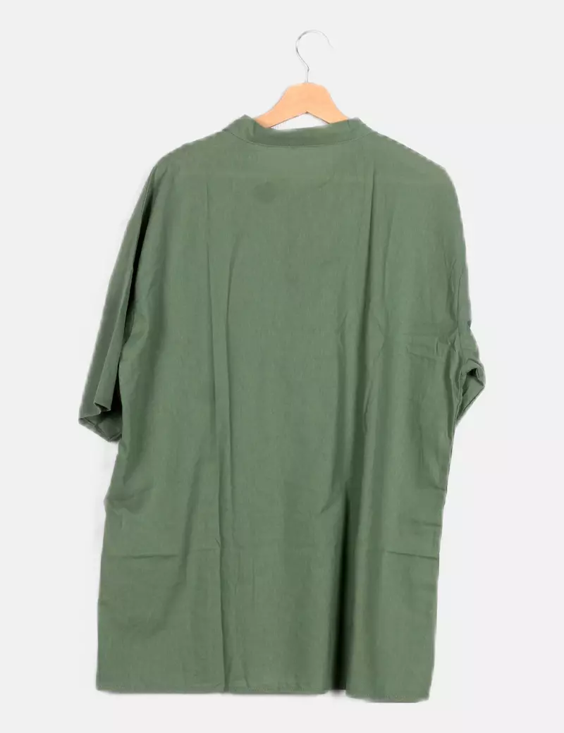 NoName Camisa verde bolsillo