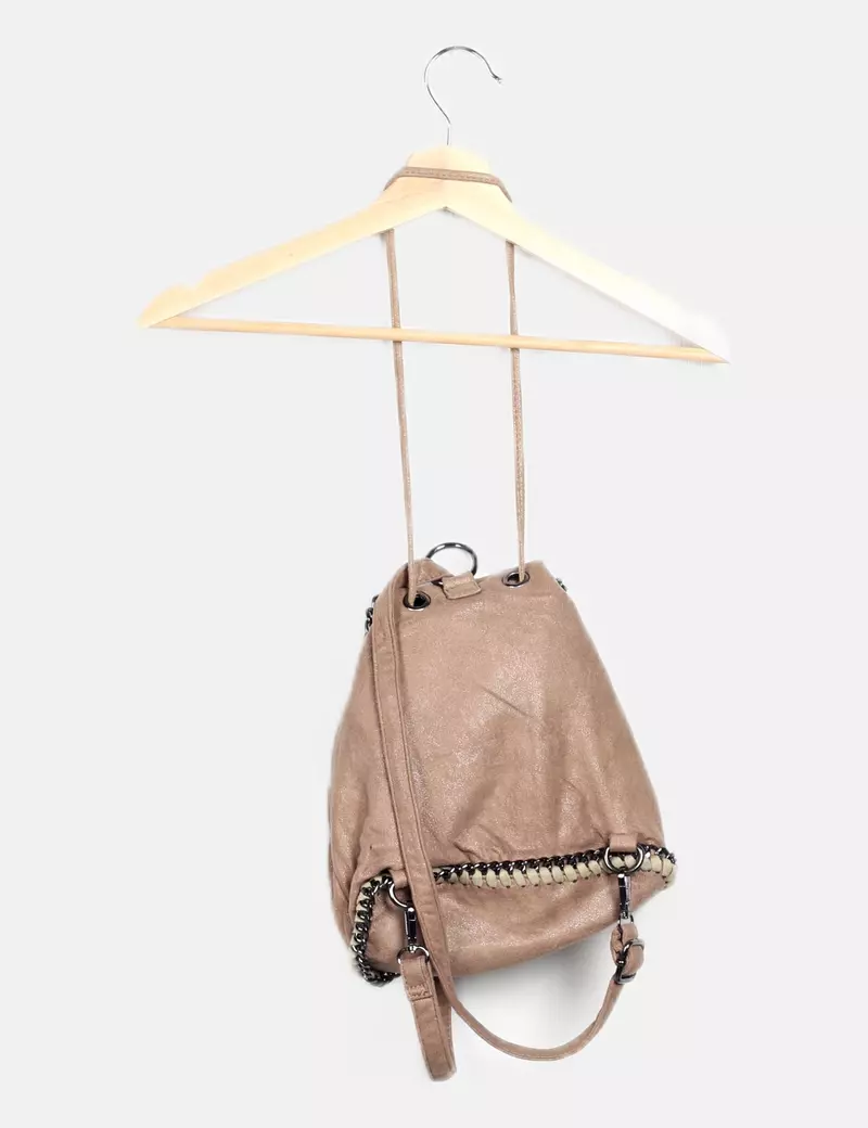 NoName Mochila beige texturizada combinada