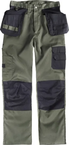 Pantalón sin elástico Verde kaki Negro