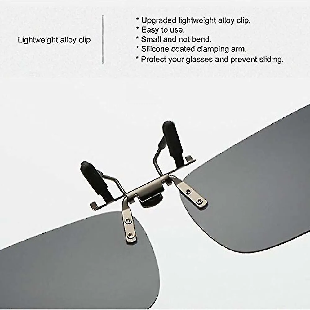 Paquete de 3, clip en lente polarizada abatible para gafas de sol de protección uv