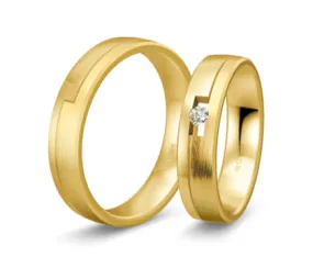 Par de argollas de matrimonio  INSPIRATIONS - Oro 14k  5mm E