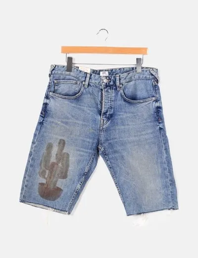 Pepe Jeans Bermudas denim azul efecto desgastado