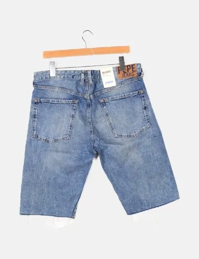 Pepe Jeans Bermudas denim azul efecto desgastado