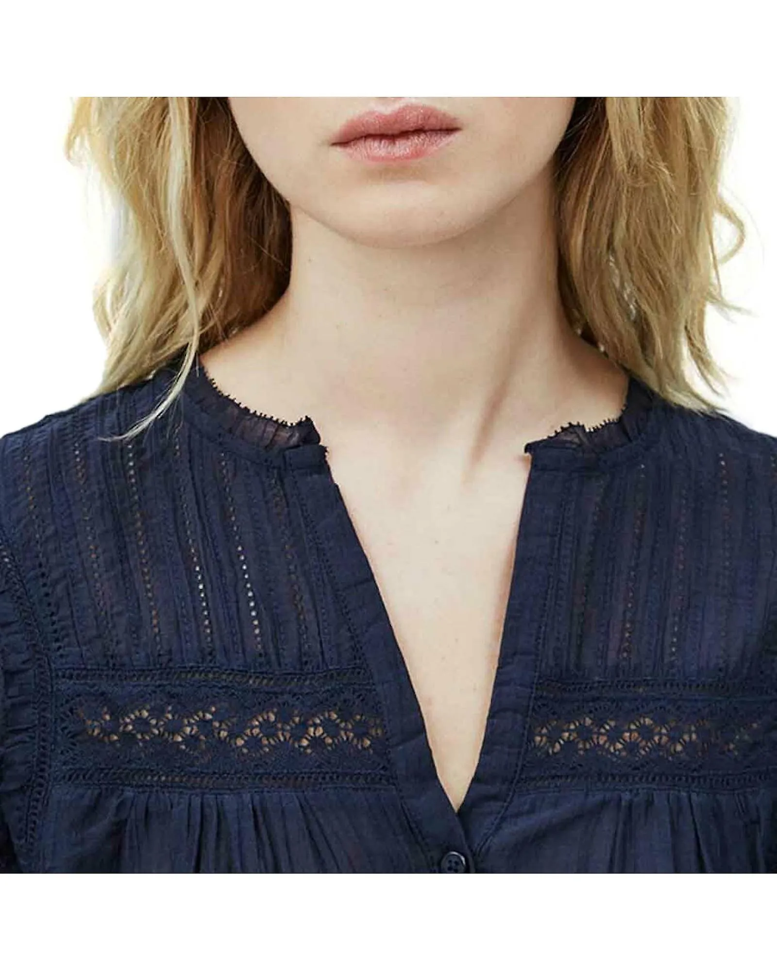 Pepe Jeans V-Neck Button-Up Shirt