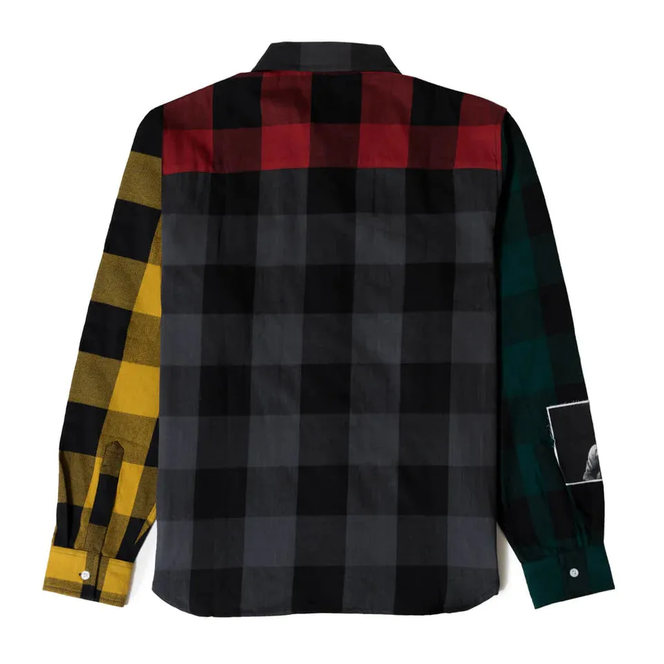 primitive camisa x bob marley patchwork flannel