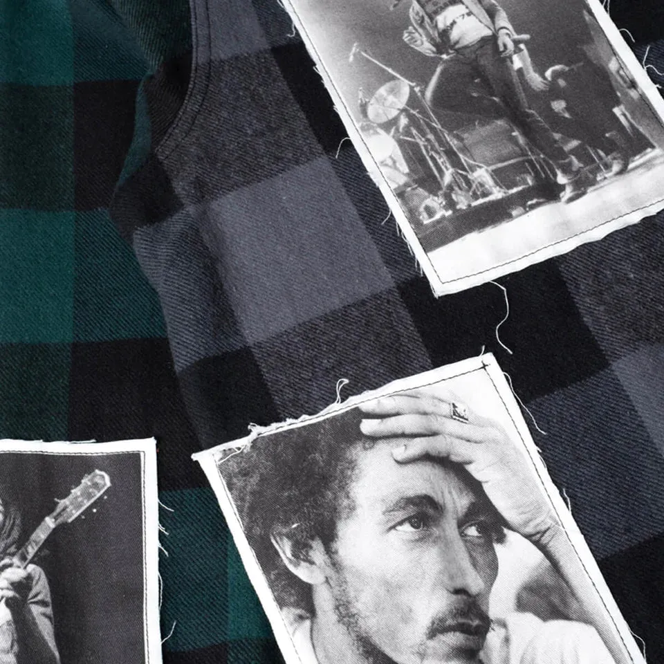 primitive camisa x bob marley patchwork flannel