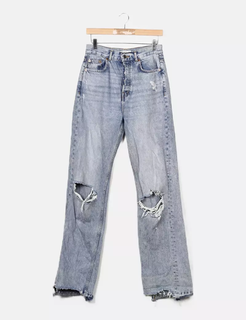 Pull&Bear Jeans denim azul ripped