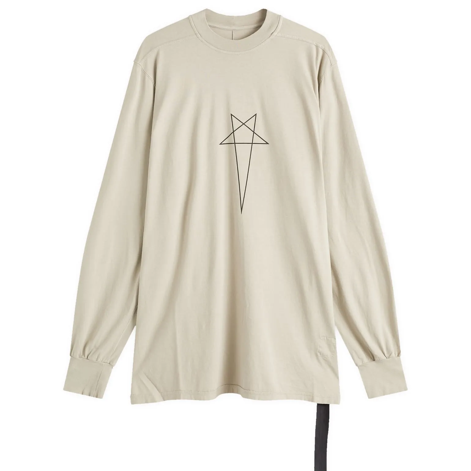 Rick Owens Long Sleeve T-Shirt Pentagram Jumbo Milk Large