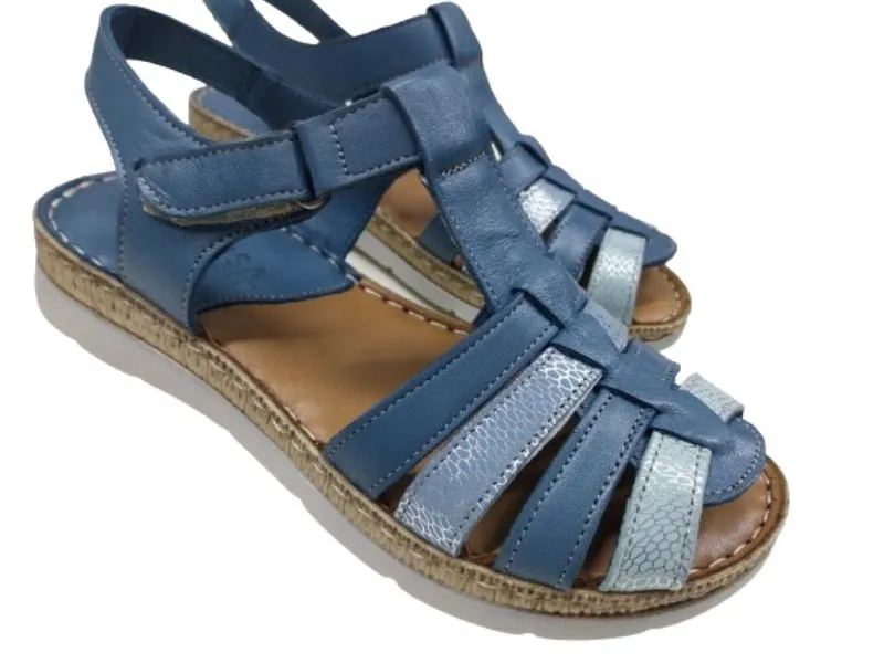 SANDALIA PLANA MANLISA EN COLOR JEANS S403-351