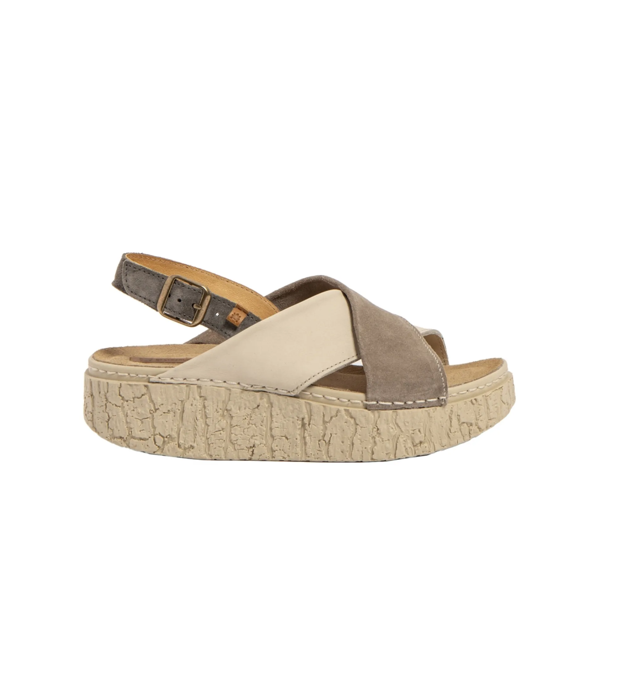 Sandalias de Piel N5972 Shinrin marrón -Altura tacón 5cm-