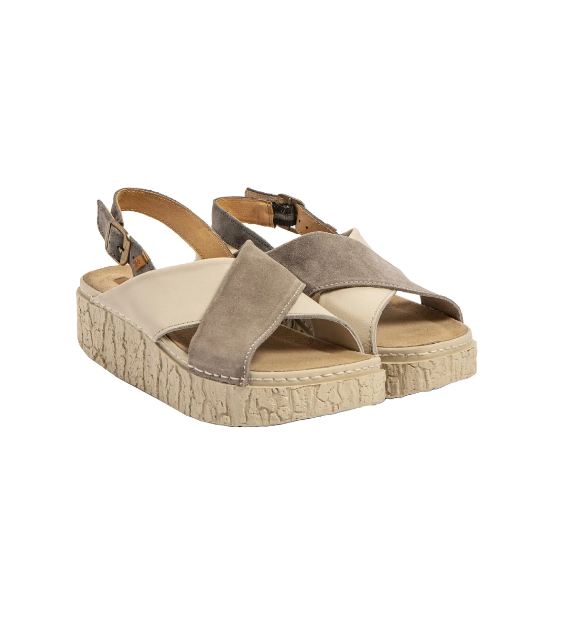 Sandalias de Piel N5972 Shinrin marrón -Altura tacón 5cm-