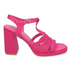 Sandalias de tacón medio de vestir para mujer color fucsia G2433