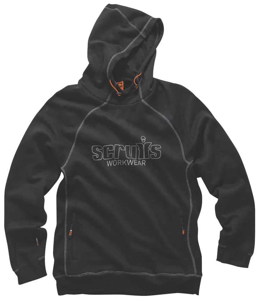 Scruffs Trade, sudadera de trabajo con capucha, negro, talla XL (pecho 46