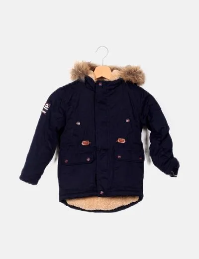 Sfera Parka azul marino capucha