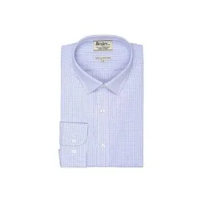 Shirt with white and blue thin checks - MARTIN