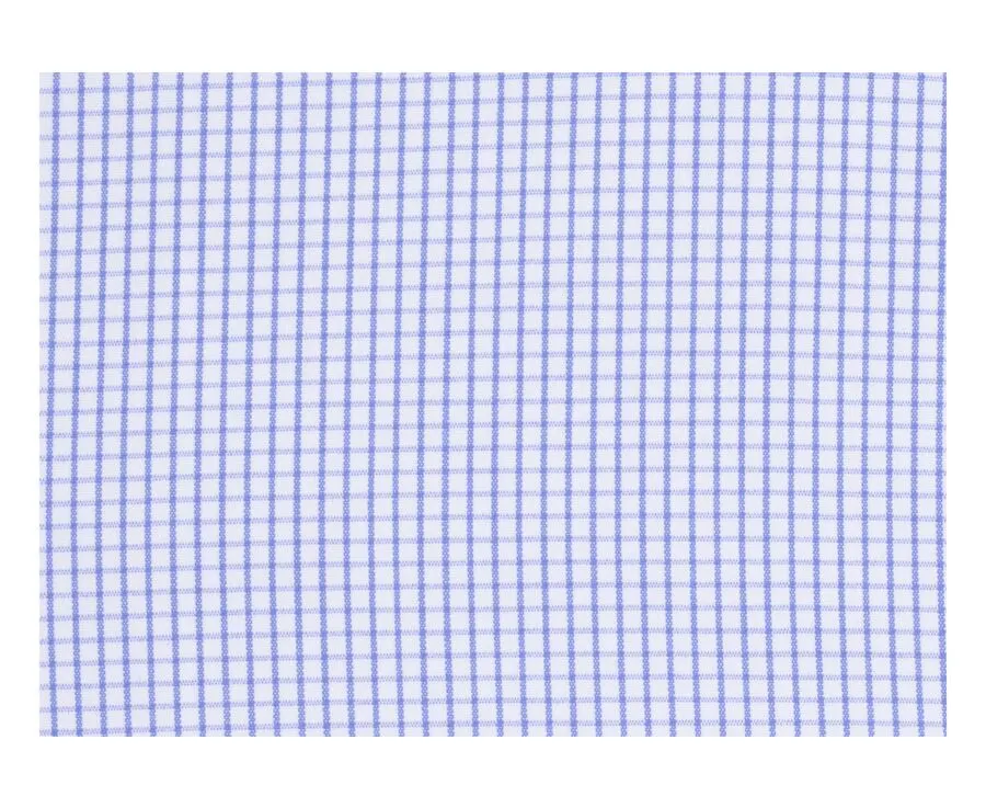 Shirt with white and blue thin checks - MARTIN