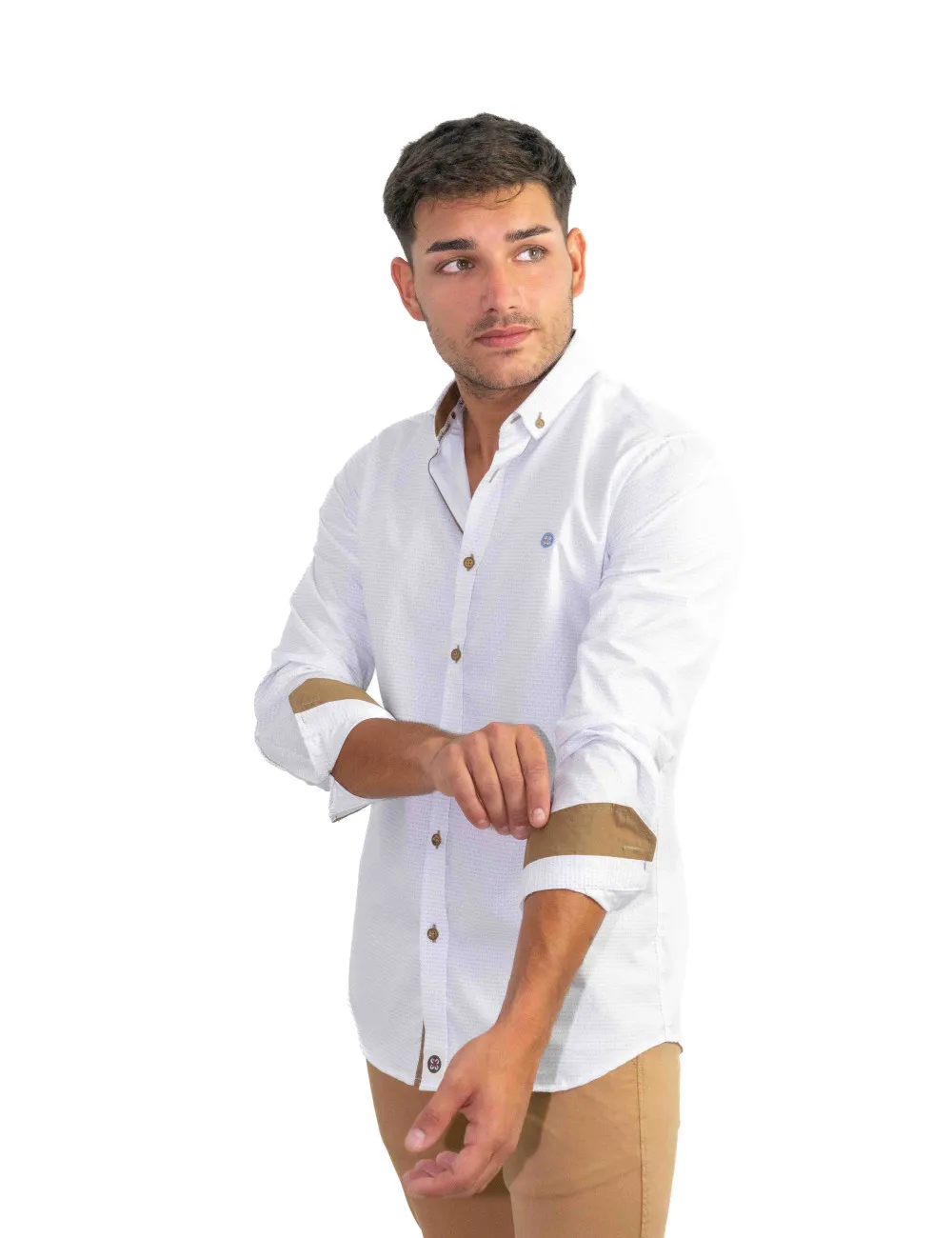 SK 508 C/2  CAMISA BLANCA ESTAMPADA MICRO PATRON