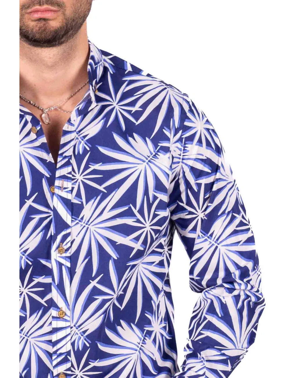 SK 544 - MARINO CAMISA ESTAMPADO HOJAS