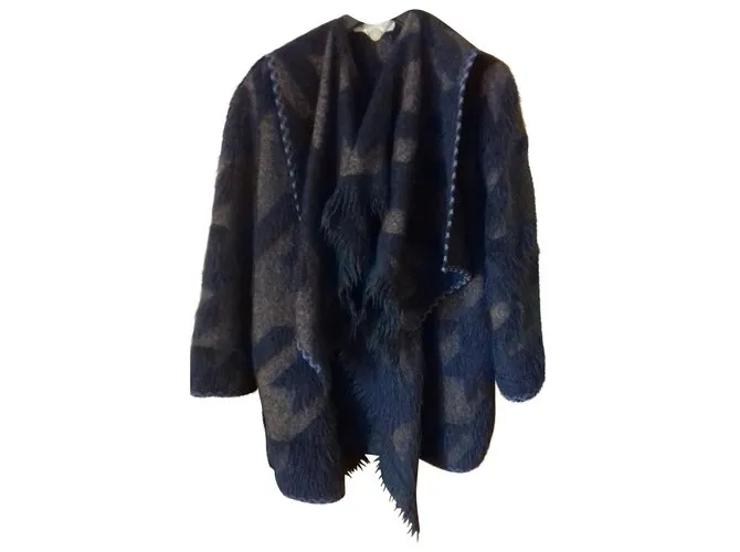 Stella Mc Cartney Poncho abrigo de invierno Azul 