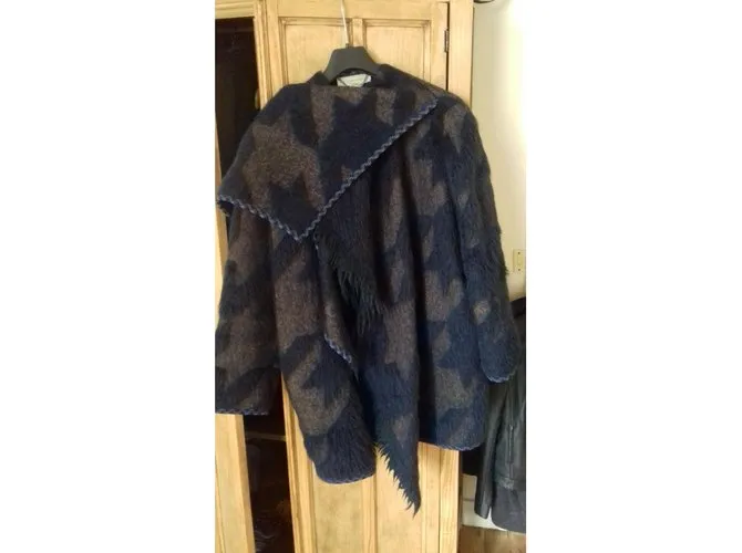 Stella Mc Cartney Poncho abrigo de invierno Azul 