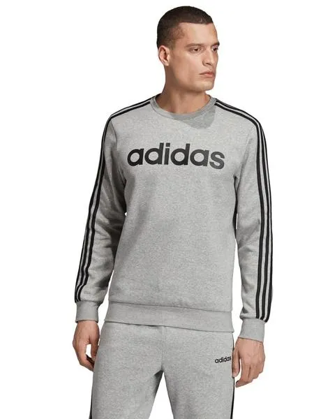 sudadera adidas e 3s crew gris hombre