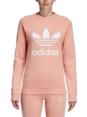 sudadera adidas trf crew rosa mujer