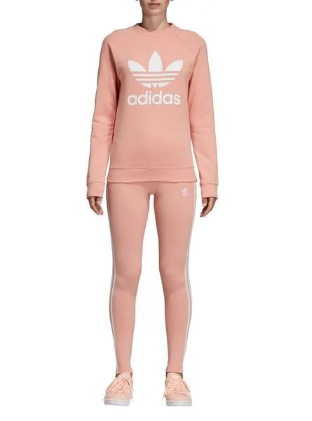 sudadera adidas trf crew rosa mujer