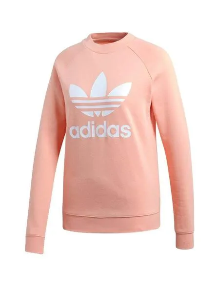 sudadera adidas trf crew rosa mujer