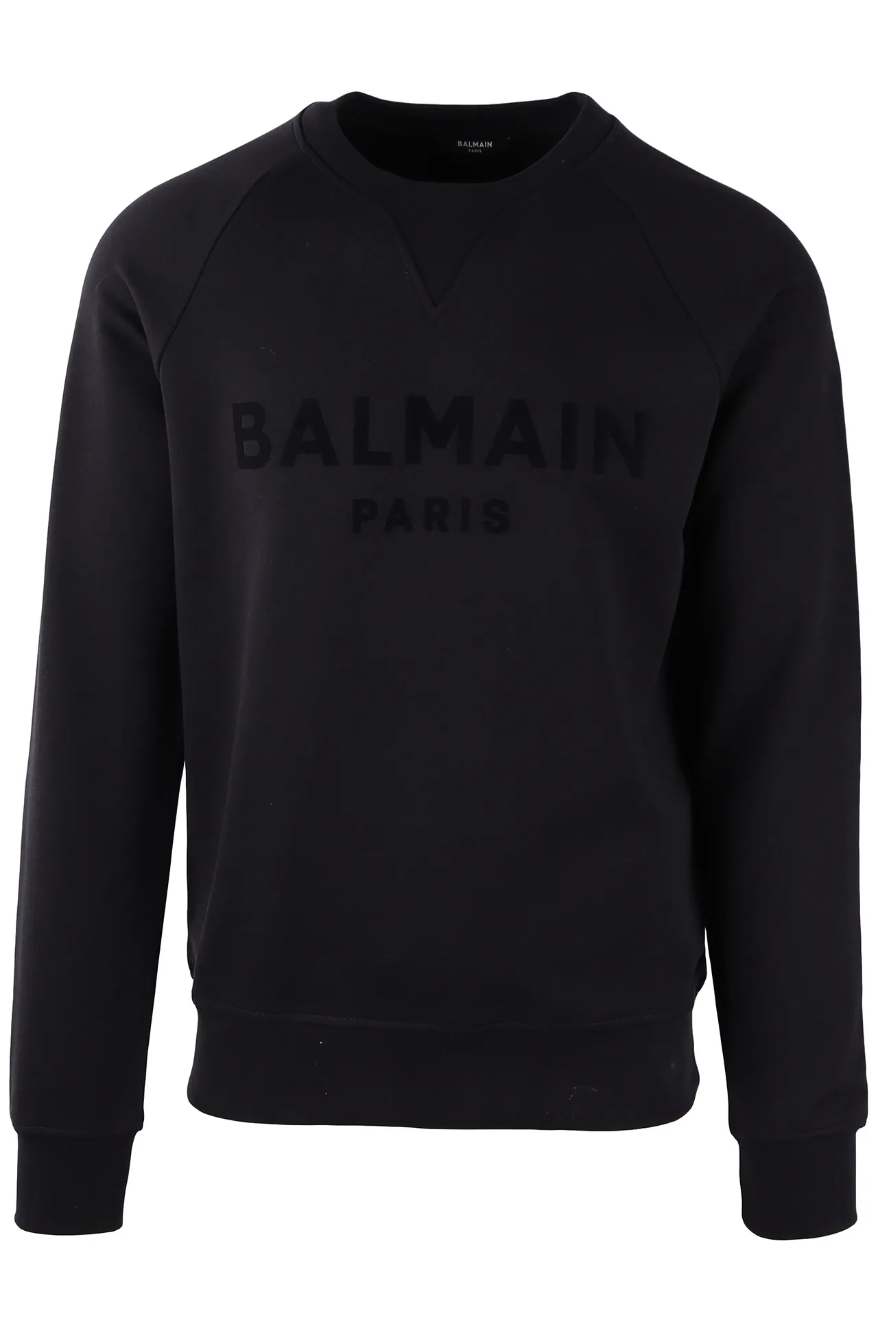 Sudadera Balmain negra logo en terciopelo negro