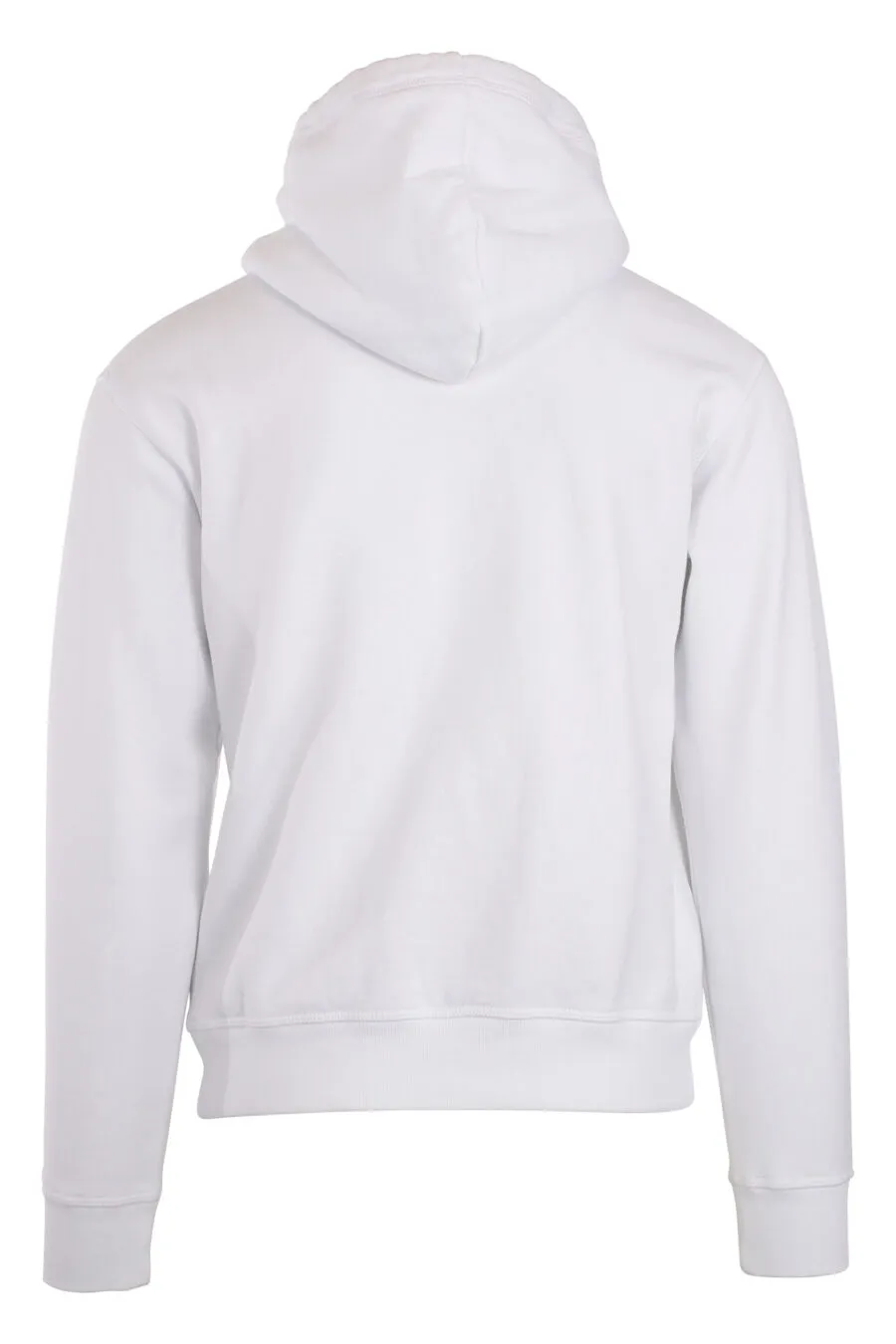 Sudadera blanca con capucha y doble logo 